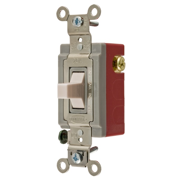 Hubbell Wiring Device-Kellems Industrial Grade, Toggle Switches, General Purpose AC, Momentary Single Pole Double Throw Center Off, 20A 120/277V AC, Terminal Screws Toggle HBL1557LA - main